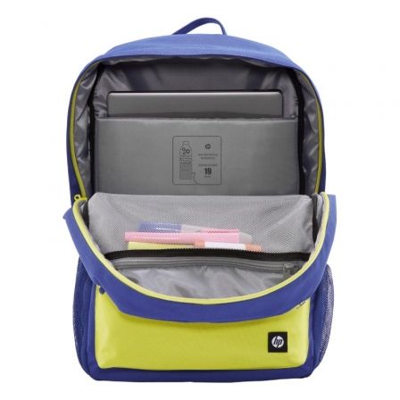 HP Mochila Campus 7J596AA Azul y Lima para Portátiles de hasta 15.6 pulgadas